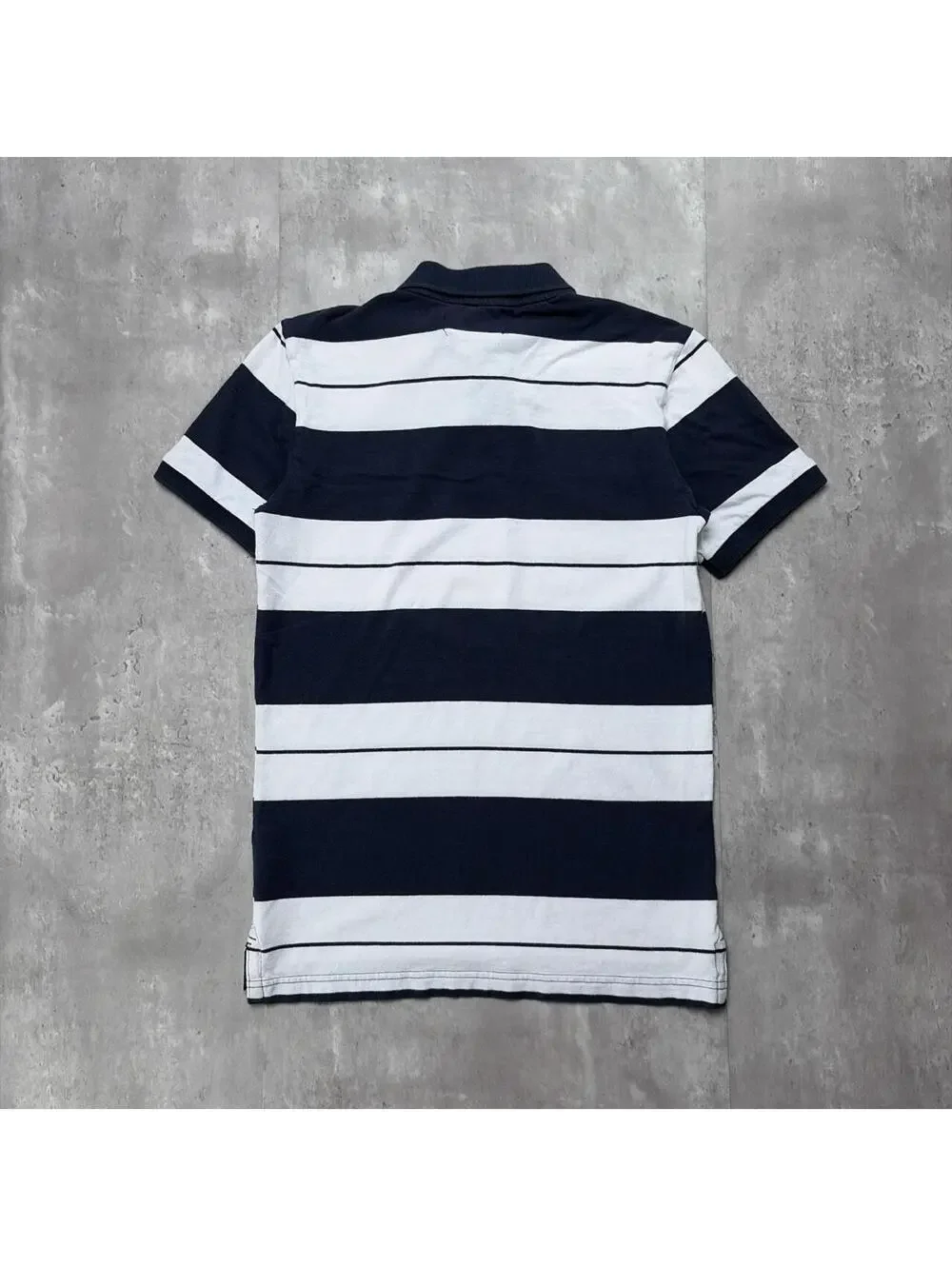 Y2K Navy Aeropostale Grunge Surf Striped Skater Polo Shirt